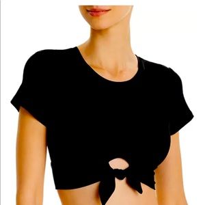 Robin Piccone “Ava” solid crop T-shirt bikini top